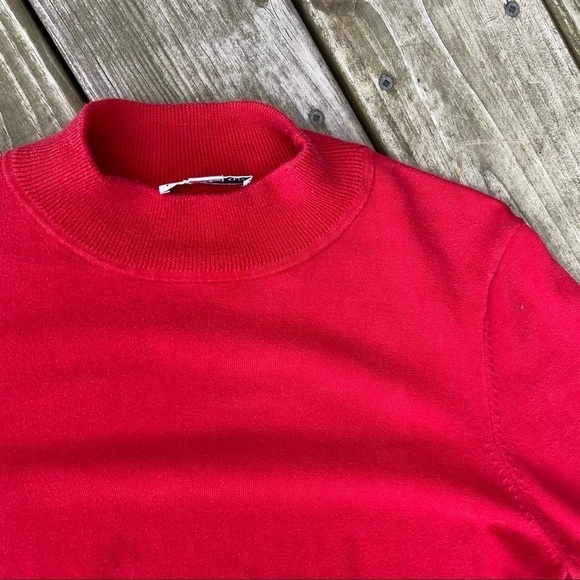 Pendleton red mock turtleneck sweater silk blend Medium - Picture 6 of 8